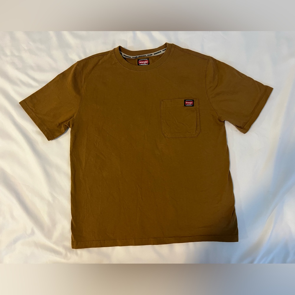 Wrangler Men's Tan Short Sleeve Tee with Pocket